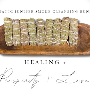 Juniper Smoke Cleansing Bundle Organic - Prosperity Luck Abundance Love Juniper Smudge