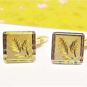 VINTAGE GOUDEN MANCHETKNOPEN gemarkeerd als goud op zilver, met de hand gegraveerd