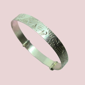 CHRISTENING BANGLE for BABIES Sterling silver vintage adjustable