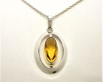 CITRIEN ZILVEREN HANGER ketting vintage
