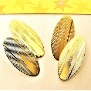 Art Deco 9 ct GOLD on silver CUFF LINKS Great Gatsby vintage antique oval