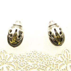 AMBER SILVER EARRINGS Ladybird Vintage
