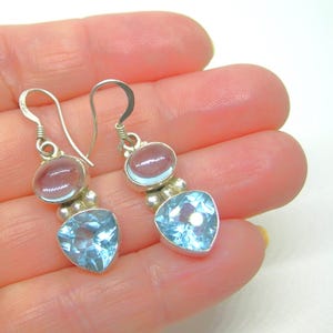 BLUE SILVER EARRINGS sparkling vintage