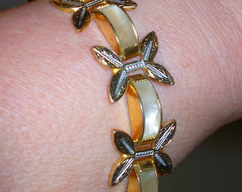 Spanish Toledo Gold and Black DAMASCENE BRACELET VINTAGE