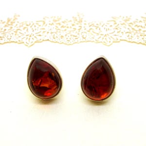 Vintage AMBER SILVER EARRINGS