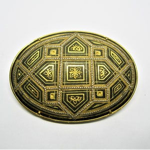 DAMASCEN BROOCH GOLD and black vintage Spanish Toledo
