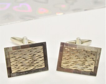 Lot De 2 Paires De Boutons De Manchette Vintage - Or 14 Carats Et Argent Sterling - Occasion
