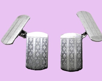 Gemelos Art Déco Plata de Ley, Regalo Vintage para él