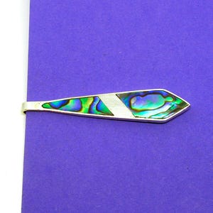 Vintage SILBER KRAWATTEN-SPANGE mit Perlmutt