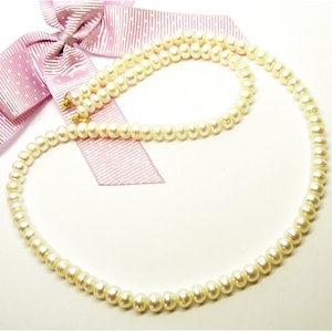 Genuine pearls necklace 9 carat gold, Gift for her
