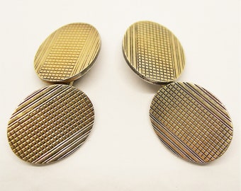 Boutons De Manchette Vintage En Or 9 Carats Jaune - Poids 6,7g - Occasion - Fabriqué Au Royaume-Uni