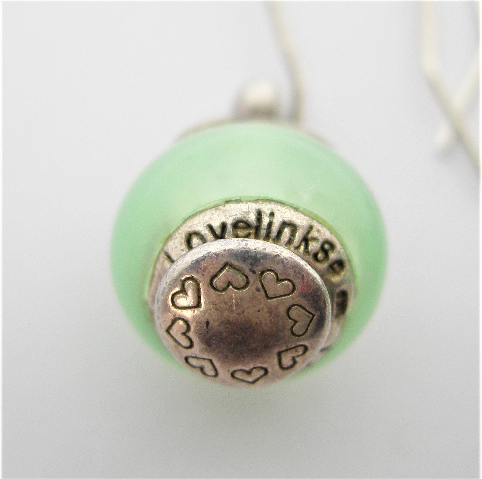 Green - Lavina Handmade Thread & Stone Work Earrings 02