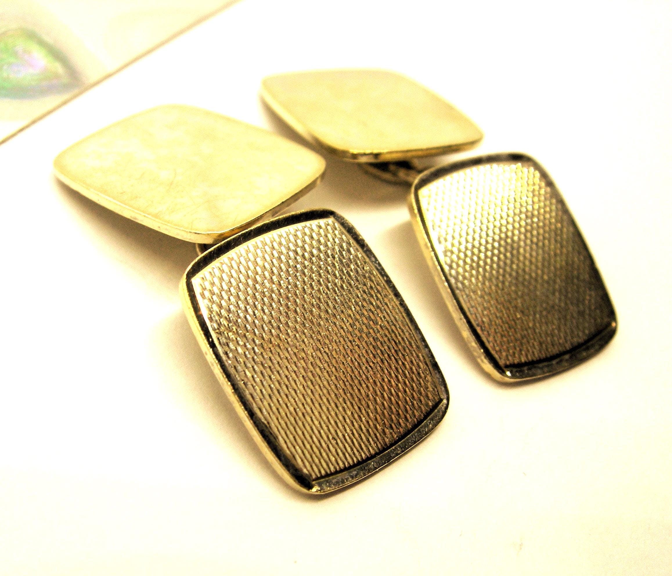 アールデコ 9カラットゴールドシルバーカフスボタン ヴィンテージ