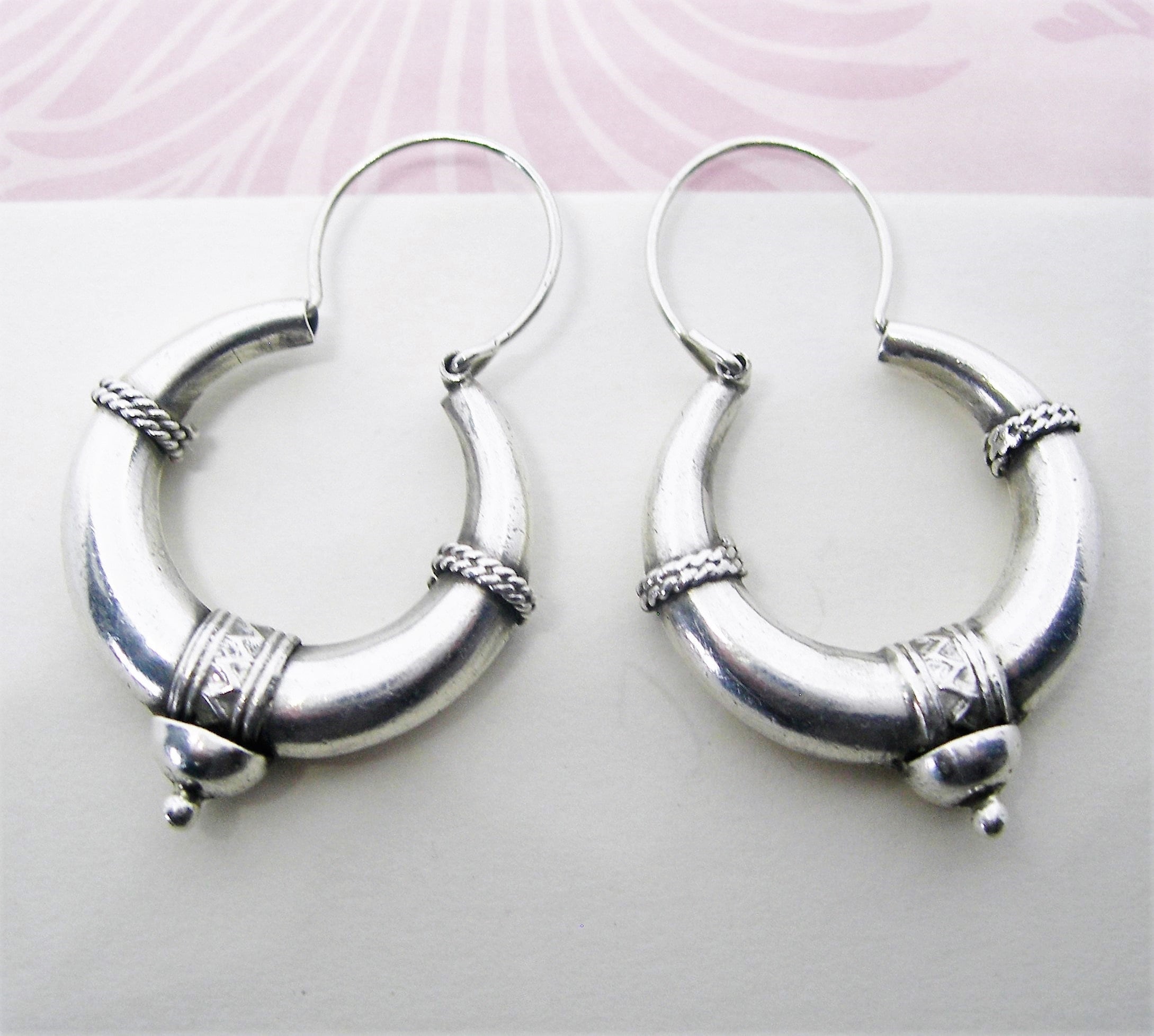 Sterling Silver Hoop Earrings Vintage - Etsy