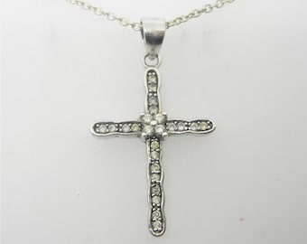 A Cross Sterling Silver and Zircons Vintage - Etsy A Cross Sterling Silver and Zircons Vintage - Etsy