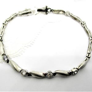 STERLING SILVER BRACELET with zirconia stones Gif for her
