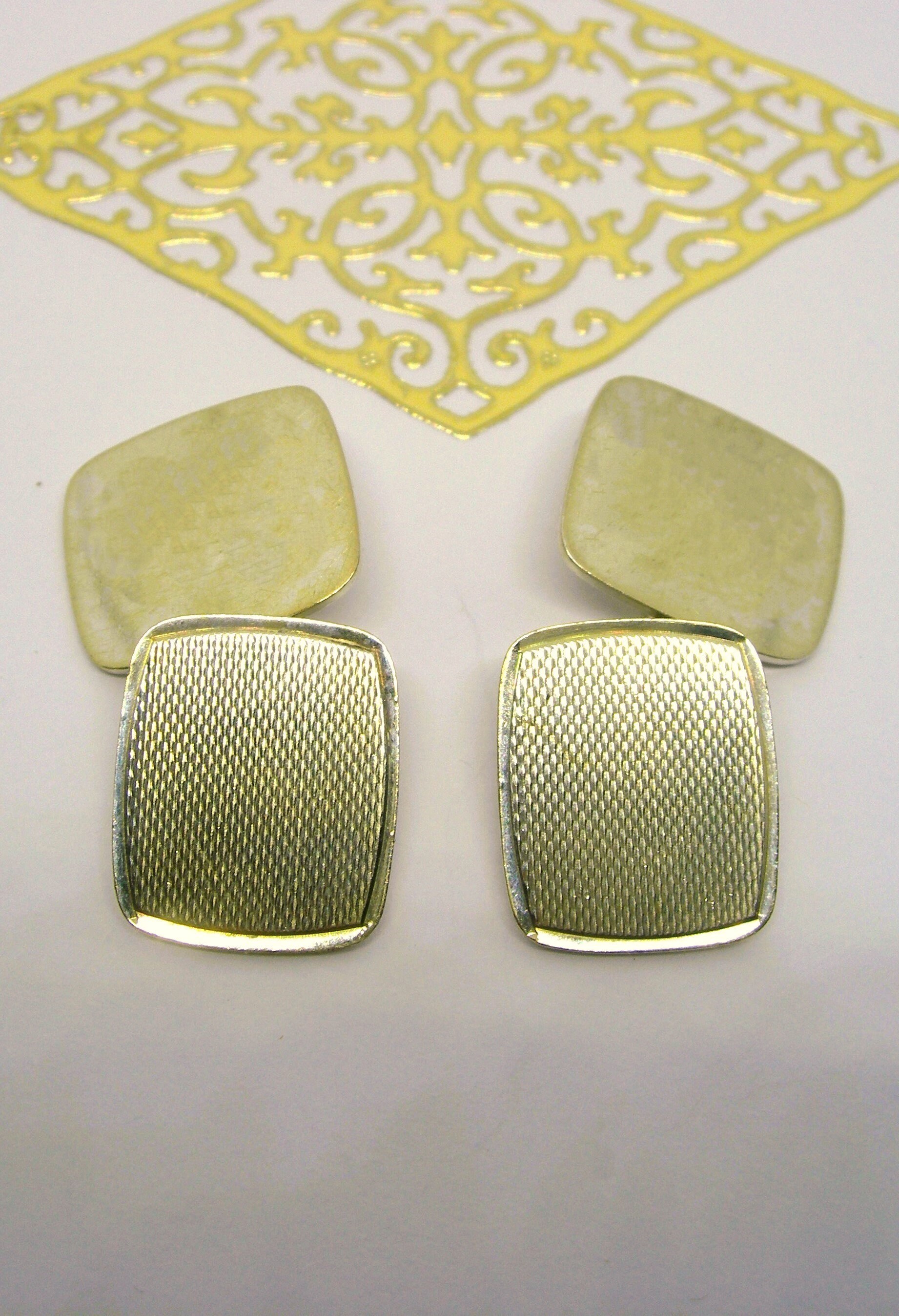 アールデコ 9カラットゴールドシルバーカフスボタン ヴィンテージ