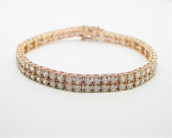 Zircon and rose gold bracelet