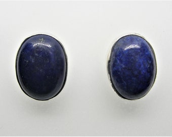 Lapis lazuli silver earrings vintage