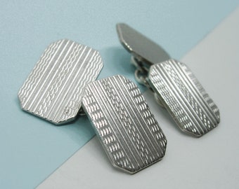 Vintage Sterling SILVER CUFF LINKS Art Deco