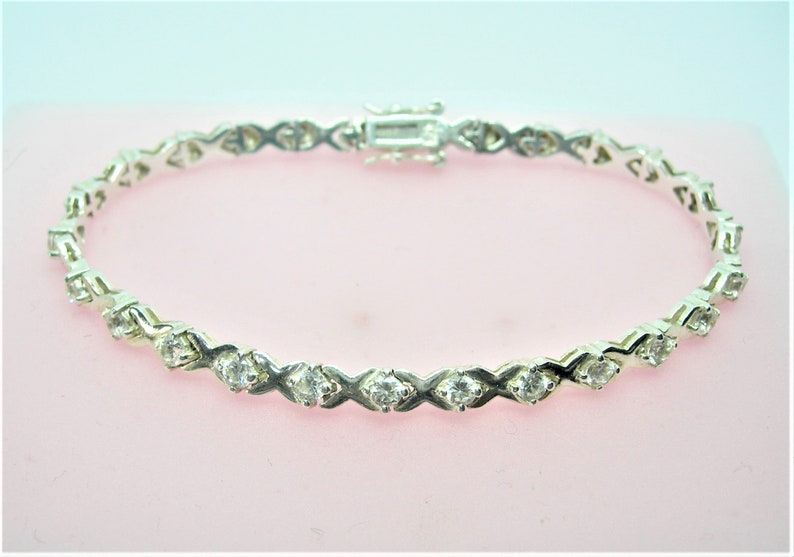 Sterling silver zirconia bracelet