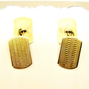 ART DECO Golden CUFFLINKS  9 ct gold on silver vintage  antique