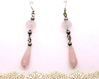 ROSE QUARTZ SILVER Earrings