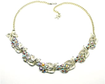 VINTAGE FUNKELNDE Bib-HALSKETTE im mid-century style Schmuck für den Abschlussball