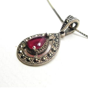 Sterling silver vintage pendant with marcasite