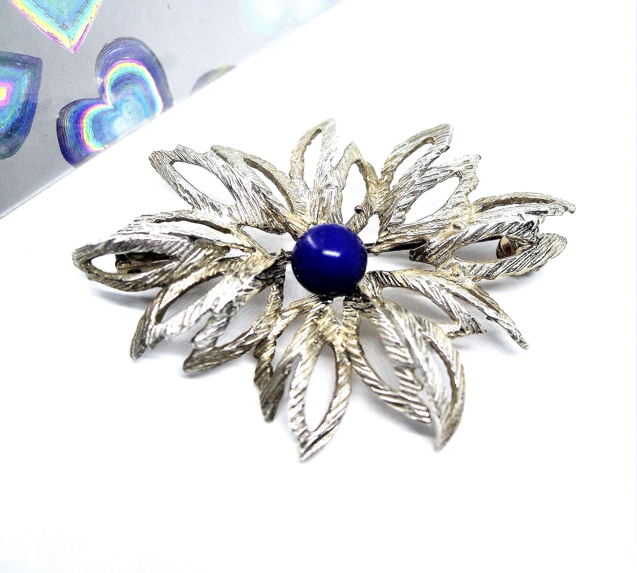 925 マーカサイト ラピスラズリ ブローチ Lapis lazuli brooch - Etsy 日本