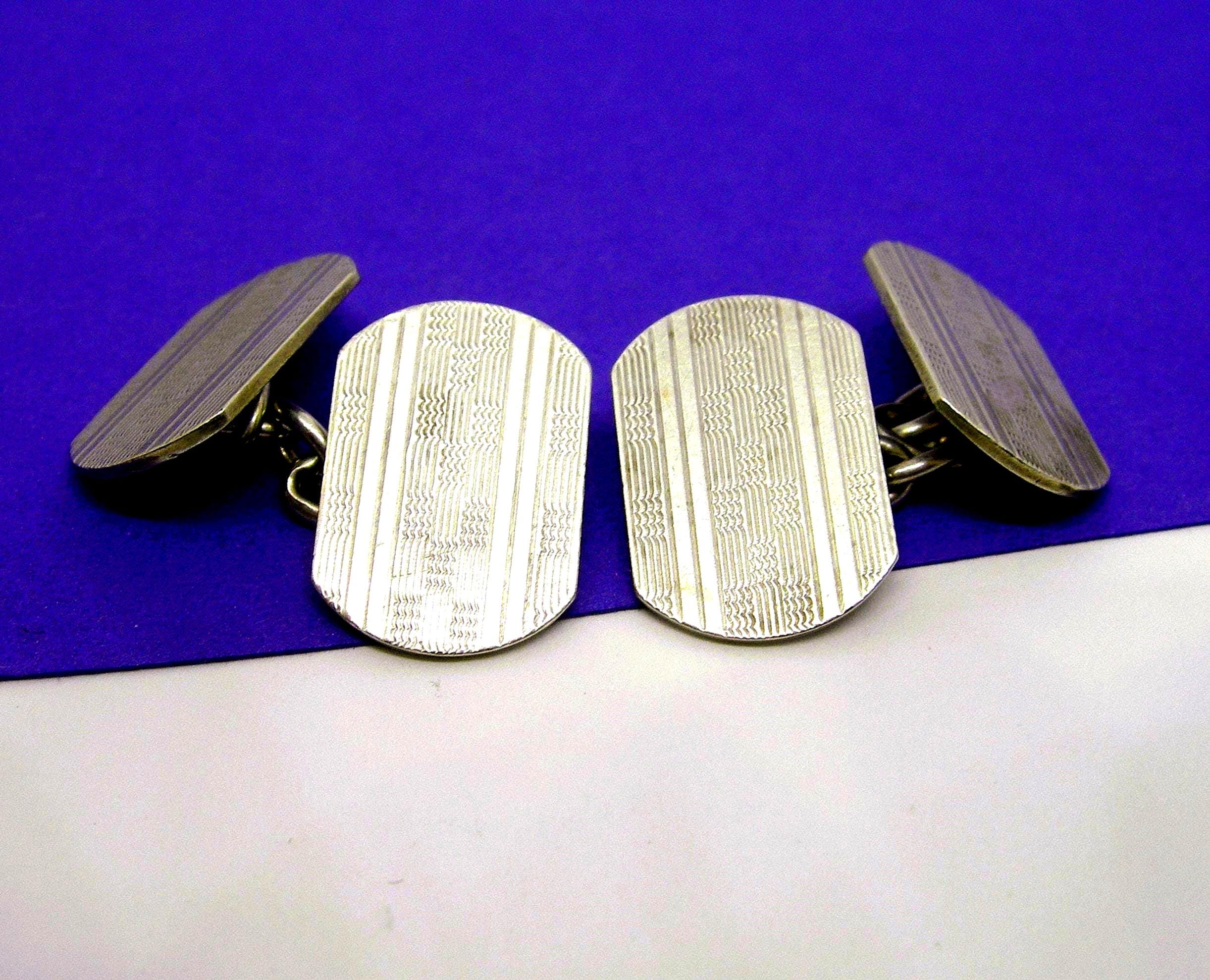 M BROOKE Cufflinks Lettre initiale en argent massif [Bouton