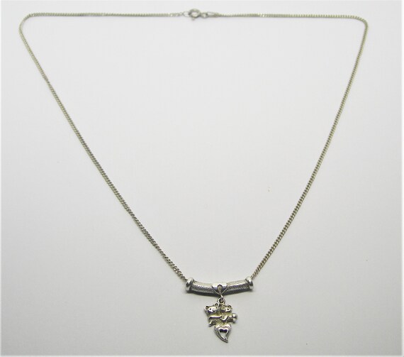 Sterling silver pendant Two little bears in love - image 3