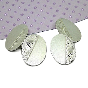 Edwardian SILVER CUFF LINKS vintage gift for him