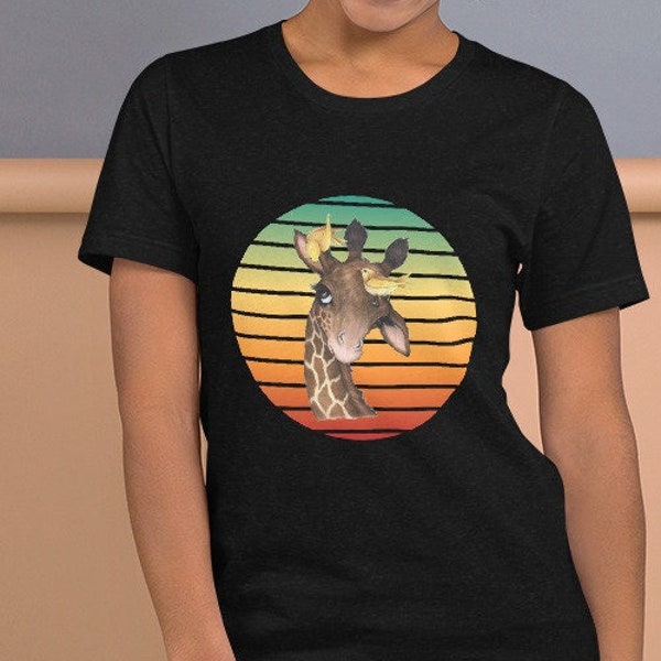 T-shirt Girafe Enfant - Taille 8, Couleur Sable, 100% Coton, Occasion Très Bon état