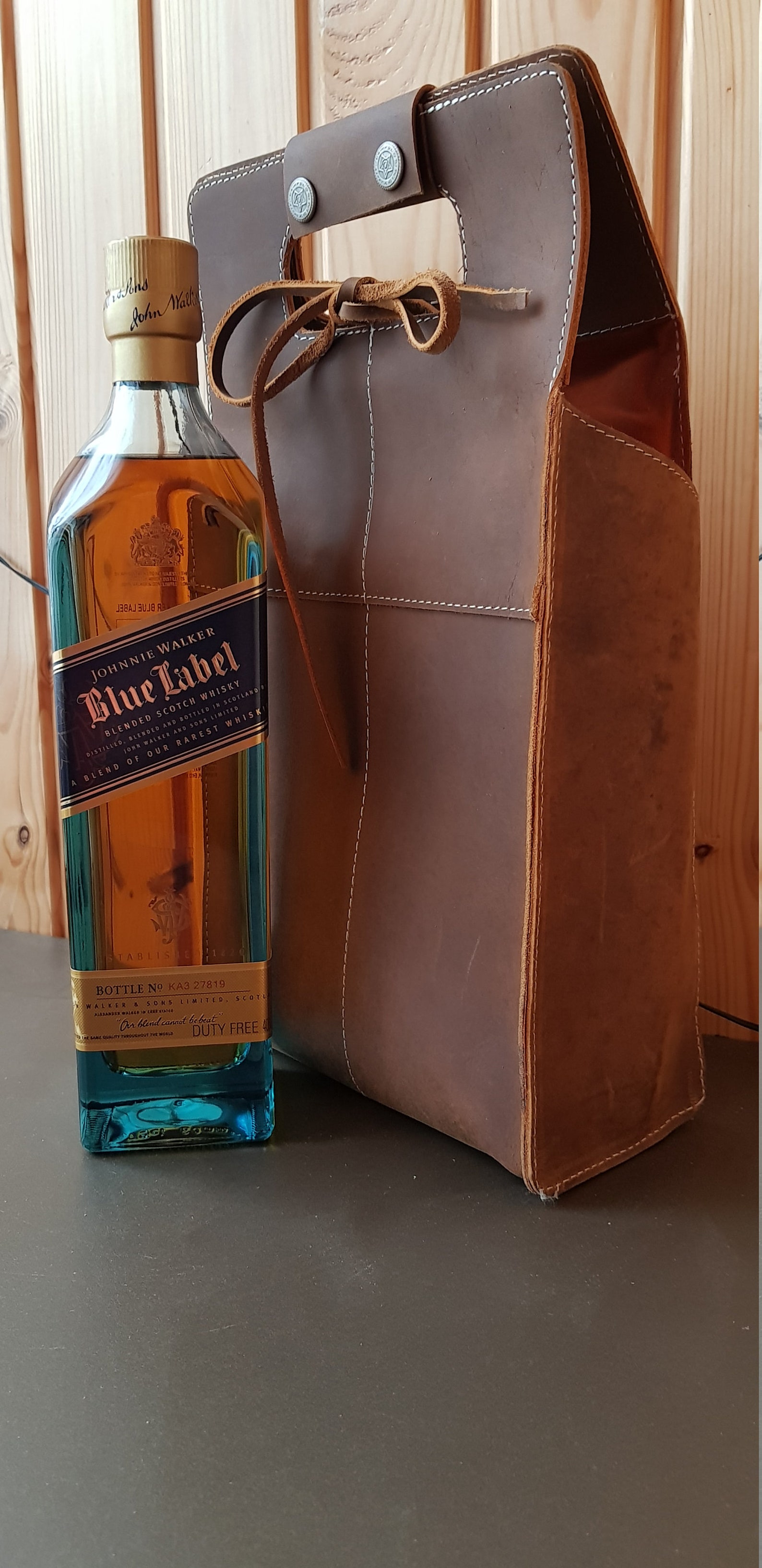 Leather wine bag wine bottle carrier bottle holder picnic Etsy