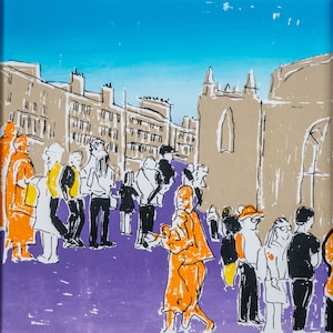 Original screenprint &#39;Monks in Royal Mile Edinburgh&#39;