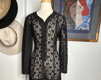 Vintage 80/90s Black Lace Dress