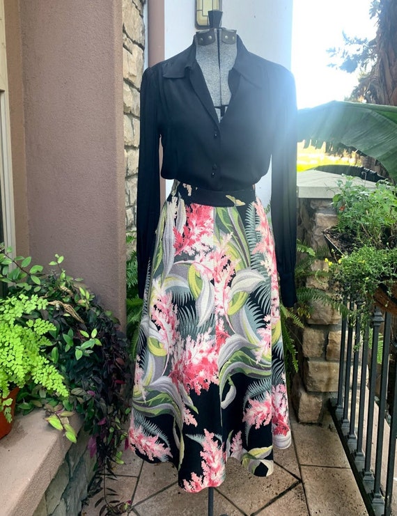 Vintage 1950's Hawaiian Barkcloth Skirt