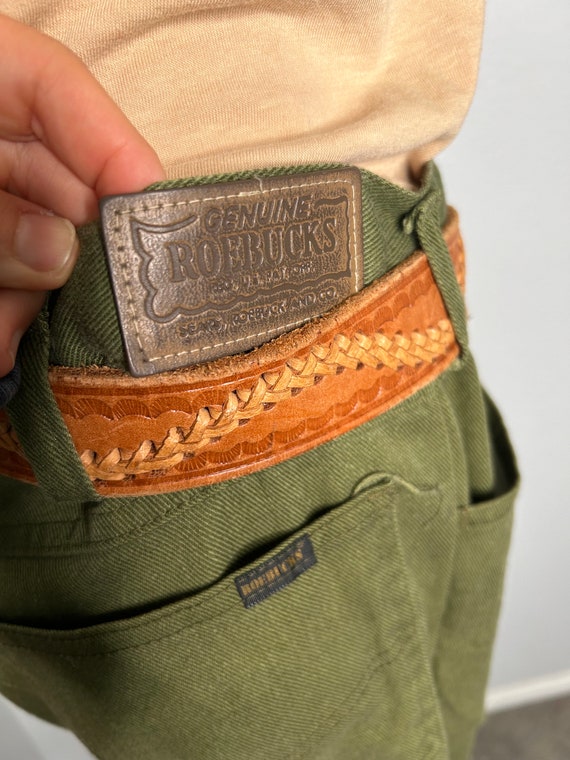 Vintage Sears Roebuck Army Green Denim Pants - image 6