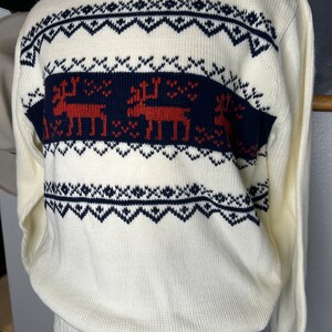 Suéter de esquí de reno vintage imagen 5