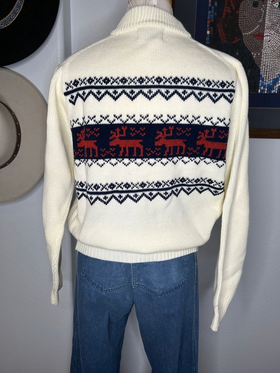 Vintage Reindeer Ski Sweater - image 6