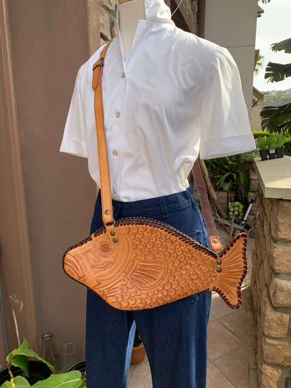 Vintage Leather Tooled “Fish” Purse