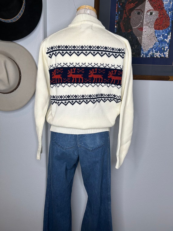 Vintage Reindeer Ski Sweater - image 7