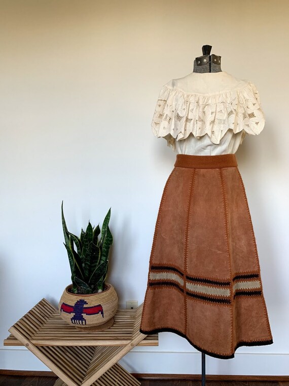 Vintage 1970's Brown Suede Skirt