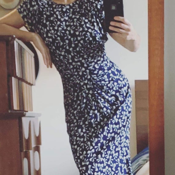 Vintage 1980's does 40's Novelty Bow Print Dress