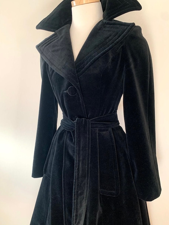 Vintage Black Velvet Princess Coat