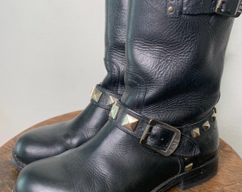 Vintage Frye Studded Motorcycle Boots