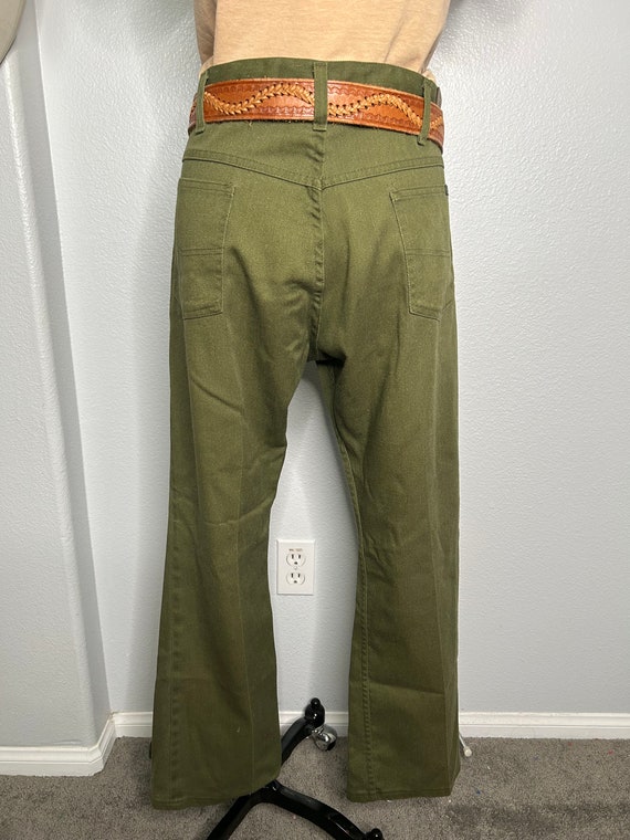 Vintage Sears Roebuck Army Green Denim Pants - image 3