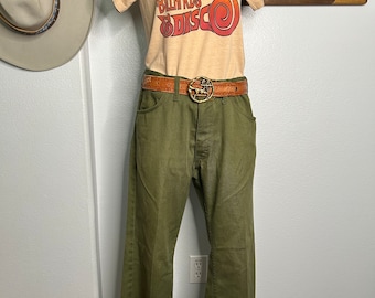 Vintage Sears Roebuck Ejército Verde Pantalones de Mezclilla