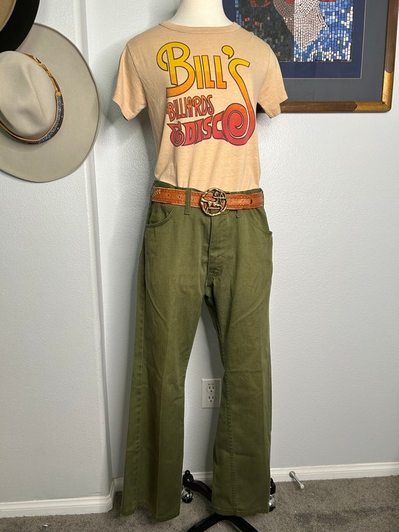 Vintage Sears Roebuck Army Green Denim Pants - image 1